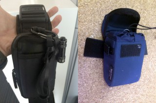 【ショルダー・ハーネスバッグ】ヨドバシで買った携帯バッグとモンベルの「コンパクトカメラケース（旧型）」