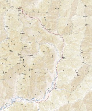 【槍ヶ岳への道】スゲー細かいですがこの地図の南北縦断20キロのルート
