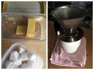 【前回紹介したセット】バターはカッターで切り、ココナツオイルは製氷皿で。
